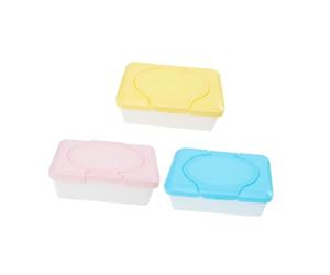 ERINGOGO Scatola Porta Salviette Umidificate per Bambino Bambina 3 Unitá in Plastica Riutilizzabile e Pratica per Lettino e Tavolo da Cena Colore Casuale