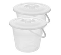 ERINGOGO Secchio per Urina Trasparente in Plastica Spessa da 2 Pezzi con Scala Graduata, Contenitore Portatile Unisex con Manico e Coperchio, Orinatoio da Comodino per Uso Domestico,