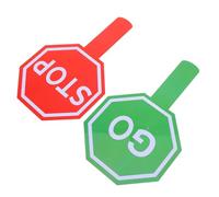 ERINGOGO Segnali Stradali Giocattolo Bifacciali 2 Pezzi con Paletta Portatile in PVC, Cartelli la Regolamentazione del Traffico, Gioco Educativo sulla Sicurezza Stradale