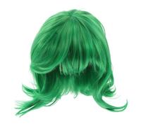 ERINGOGO Set 1 Parrucca Corta Bob Verde Sciarpa per Bambina per Mascherata Halloween Chioma Sintetici Realistici e Colore Vivace