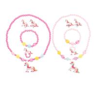 ERINGOGO Set 10 Gioielli Unicorno per Bambine 4-8 Anni, Braccialetti, Collane, Orecchini e Elastici Chioma Colorati, Bomboniere per Feste, Accessori Fotografici per Ragazze