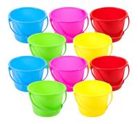 ERINGOGO Set 10 Pezzi Giocattoli Secchiello da Spiaggia Colorati, Secchiello D’acqua Leggero e Resistente, Giocattolo da Pesca e Asilo per Attività All’aperto e Giochi Colore Casuale