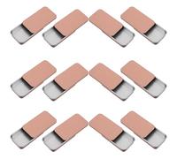 ERINGOGO Set 12 Scatole di Latta Scorrevoli Piccole 60x34x11mm in Ferro Rosa Oro per Balsamo Labbra, Sapone, Confezionamento Cosmetici e Organizzazione Casa