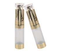 ERINGOGO Set 2 Flaconi Ricaricabili per Crema Occhi 15ml con Applicatore Massaggiante, Contenitori Airless Compatti per Trattamento Contorno Occhi da Viaggio e Cura della Pelle