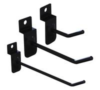 ERINGOGO Set 3 Ganci per Pannelli Forati in Ferro Nero 5-10-15 CM Ganci Scaffale Supermercato per Esposizione Prodotti Gancio per Pioli per Casa e Negozio