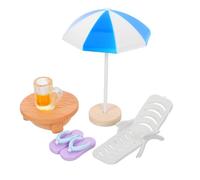 ERINGOGO Set 5 Pezzi Decorazioni da Spiaggia in Resina Mini Sedia da Spiaggia e Ombrellone per Micro Paesaggio Accessori Fai da Te per Casa delle Bambole Adatti come Regalo per Amanti