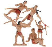 ERINGOGO Set 5 Pezzi Modelli in Miniatura di Uomini Primitivi in Resina, Kit Figure Realistiche per Collezionisti e Appassionati di Storia, Statuette Compatte per Micro Paesaggio e Tavolo