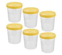 ERINGOGO Set 6 Pezzi Secchi Antiumidità Vuoti in Plastica Riutilizzabili Coperchio Giallo, Contenitori Deumidificatori Ricaricabili per Armadio, Bagno e Cameretta per Controllo