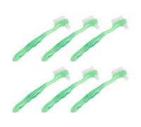 ERINGOGO Set 6 Spazzolini la Pulizia delle Protesi Dentarie a Doppia Faccia con Setole Morbide, Impugnatura Ergonomica e Design Compatto, per Igiene Orale degli Adulti e Uso in