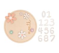 ERINGOGO Set 7 Cartelli in Legno per Tappe Mensili del Ragazzo Ragazza Dischi Tondi per Annuncio di Nascita e Decorazioni Cameretta Accessori Fotografici Leggeri e Portatili per Crescita