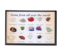 ERINGOGO Set Campioni Pietre Naturali 15 Tipi di Cristalli e Agate Mini, Esemplari Didattici per Geologia e Apprendimento, Decorazioni Fai da Te