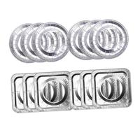 ERINGOGO Set Da 20 Pezzi Di Rivestimenti in Alluminio Per Bruciatori a Gas, Coperture Quadrate e Rotonde Resistenti Al Calore, Protezioni Per Fornelli a Gas Per Cucina Pulita e Risparmio Nella Pulizia