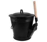 ERINGOGO Set di Strumenti per Caminetto 2 Pezzi in Metallo Resistente al Calore con Secchio per Cenere Calda e Pala, Maniglia Antiscivolo per Pulizia Efficiente a Legna, Barbecue