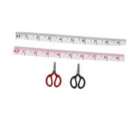 ERINGOGO Set Mini Forbici e Righello da Cucito in Miniatura per Casa delle Bambole, Decorazione Delicata e Realistica per Scene di Sartoria, Accessori Compatti per Ambientazione Mini Casa