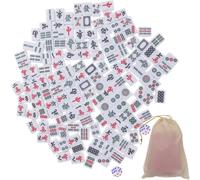 ERINGOGO Set Mini Mahjong Portatile in Melamina Compatta Accessori Completi, per Party e Viaggi, Design Unico e Creativo per Amanti del Mahjong