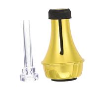ERINGOGO Sordina Dritta Per Tromba Muto Da Pratica Mini in Oro e Trasparente Accessorio Silenziatore Per Riduzione Rumore e Sovratoni Materiale Inodore Per Suono Migliorato Per Musicisti