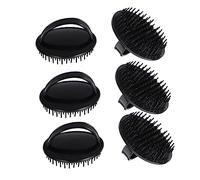 ERINGOGO Spazzola per Rimuovere Sebo per Shampoo in Plastica Nera Chioma 6 Pezzi Massaggiatore per Cuoio Capelluto e Favorire la Crescita Naturale dei Chioma