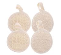 ERINGOGO Spugna Esfoliante Corpo in Luffa e Cotone, Design Sospeso, Circolare, per Doccia e Pulizia del Viso, per Uomo e Donna