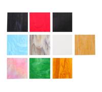 ERINGOGO Stained Glass, Stained Glass Sheets, 10Pezzi, 10cm, Mica, di Mosaico, per Mosaic Lovers e Craft Colore Casuale
