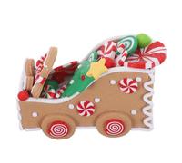 ERINGOGO Statua Babbo Natale Pan di Spezia con Slitta in PVC Decorazione Natalizia da Tavolo Centrotavola Festivo per Casa Ufficio e Vetrina Figurina Collezionabile per Eventi Xmas