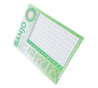 ERINGOGO Tabella degli Accordi per Banjo Portatile su Carta Patinata Verde Facile da Leggere per Principianti e Studio della Teoria Musicale