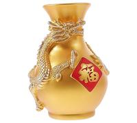 ERINGOGO Vaso Fiorito di Drago Rustico Alto Artificiale Vaso da Tavolo Arredamento per la casa Floreale Arredamento casa scrivania Vaso Drago di Capodanno lunare Porta Fiori in Resina d'oro