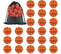 Erinnmy Mini palle da basket, 24 pezzi, giocattolo antistress, diametro 4 cm, in schiuma, tema sportivo, per bambini, scuola, carnevale, idea regalo