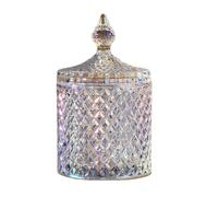 Erioctry 300 ml bella scatola di vetro in cristallo con coperchio, colorata scatola per bomboniere di nozze, zuccheriera, biscottiera, barattolo per biscotti, scatola decorativa per gioielli