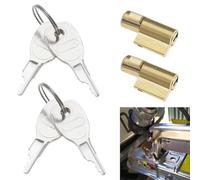 Erioscar 2 Pezzi Lucchetti per Rimorchi con 4 Chiavi, Serrature per Rimorchio, Compatibili con Rimorchio Terra Daxara Maypole, Estremamente Resistente con Cilindri di Precisione