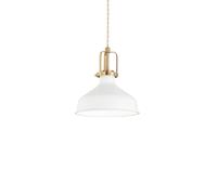 Sospensione Industrial-Minimal Eris-1 Metallo Bianco 1 Luce E27