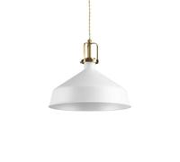 Sospensione Industrial-Minimal Eris-2 Metallo Bianco 1 Luce E27