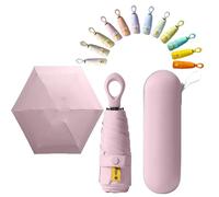 erised's bifrost Mini Ombrello da Sole Pieghevole da Viaggio da Tasca/Compatto Portatile Protezione/Resistenza UV UPF 50/Impermeabile a Prova/6 Aste Costole Ombrello per Donna, Rosa, 35.4IN