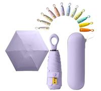 erised's bifrost Mini Ombrello da Sole Pieghevole da Viaggio da Tasca/Compatto Portatile Protezione/Resistenza UV UPF 50/Impermeabile a Prova/6 Aste Costole Ombrello per Donna, Viola, 35.4IN