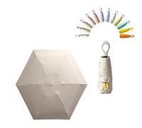 erised's bifrost Mini Ombrello da Sole Pieghevole da Viaggio da Tasca/Compatto Portatile Protezione/Resistenza UV UPF 50/Impermeabile a Prova/6 Aste Costole Ombrello per Donna, bianco, 90 cm