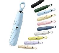 erised's bifrost Ombrello da Viaggio Pieghevole Compatto, Impugnatura ad Anello, Protezione UV UPF50/8 Stecche/Nervature Lega/Piccolo Zaino da Viaggio/Leggero e Portatile/Pioggia Sole/Donne Bambini