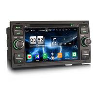 Erisin 7 Pollici 8-Core 4GB RAM+64GB ROM Android 11 Autoradio Bluetooth GPS Navi per Ford Focus Kuga Transit Galaxy C-Max S-Max Lettore CD CarPlay Android Auto DSP WiFi DAB+ OBD2 FM DVB-T2 RDS 4G USB