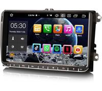 Erisin 9" 8-Core 4GB+64GB Android 16 Autoradio Bluetooth per VW Polo 6R T6 Transporter Crafter Amarok Caddy ŠKODA Yeti, 2DIN Radio con GPS Navigatore Wireless CarPlay Android Auto WiFi DAB+ DSP FM IPS