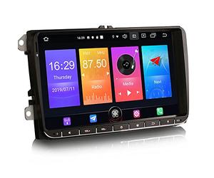 Erisin 9 "Android 10 Car Stereo Bluetooth GPS DAB+Radio per VW Passat CC Golf MK 5/6 Touran Seat Tiguan Jetta Transporter T5 Octavia Supporto CarPlay Android Auto 4G WiFi Specchio Link A2DP RDS