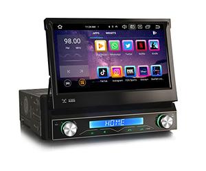 Erisin Android 14 8-Core Autoradio 1 Din con GPS Navi Motorizzato Schermo, 7 Pollici HD Touchscreen Bluetooth 5.0 Integrato Wireless CarPlay Android Auto DSP OBD2 TPMS DVB-T2 DAB+ WiFi USB 4GB+64GB