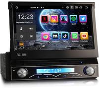 Erisin Android 16 8-Core 4GB+64GB Autoradio 1 Din con GPS Navi Motorizzato Schermo, 7 Pollici HD Touchscreen Integrato Wireless CarPlay Android Auto Bluetooth DSP OBD2 TPMS DVB-T2 DAB+ WiFi USB DVD