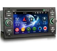 Erisin Android 16 8-Core 4GB+64GB DVD Autoradio GPS Navigatore per Ford C-Max S-Max Focus Galaxy Kuga Connect Fiesta Transit 7" IPS Schermo tattile Bluetooth 5.0 CarPlay Android Auto WiFi DSP FM OBD2