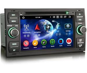 Erisin Android 16 8-Core 4GB+64GB DVD Autoradio GPS Navigatore per Ford C-Max S-Max Focus Galaxy Kuga Connect Fiesta Transit 7" IPS Schermo tattile Bluetooth 5.0 CarPlay Android Auto WiFi DSP FM OBD2