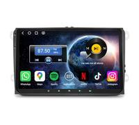Erisin Qualcomm 8-Core 4GB+64GB Android 14 Autoradio Bluetooth GPS Navigatore per VW Golf 5/6 Passat Polo T5 Jetta Touran Tiguan Seat Skoda 9 pollici Schermo CarPlay Android Auto WiFi 4G DSP DAB+ RDS
