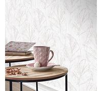 Erismann 10321-05 - Carta da parati in tessuto non tessuto, colore: Bianco/Rosa metallizzato