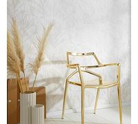 Erismann Carta da parati in tessuto non tessuto, beige, crema, oro, metallizzato, astratto, motivo a foglie, 10321-02