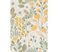 Erismann La Terasse - Carta da parati botanica, bianca con giallo ocra e verde salvia, in vinile, 0,53 m x 10,05 m, motivo ripetuto 64 cm