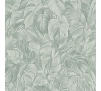 Palma Foglie Carta Da Parati IN Vinile 10416-07 Salvia Trama Tropicale Giungla
