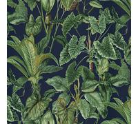 Paradisio Tropicale Esotico Foglia Erismann Carta da Parati Blu Scuro 6303-08