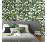 Erismann Paradisio Tropicale Foglie Giungla Piante Parato Bianco 6303-07