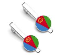 Eritrea (1) Fermacravatta per uomo, fermacravatta rotondo e set di gemelli per accessori di abbigliamento di lusso, 2 pezzi - RE2DSA3